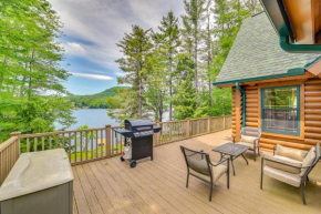 Lakefront Corinth Log Home Private Dock, Fire Pit
